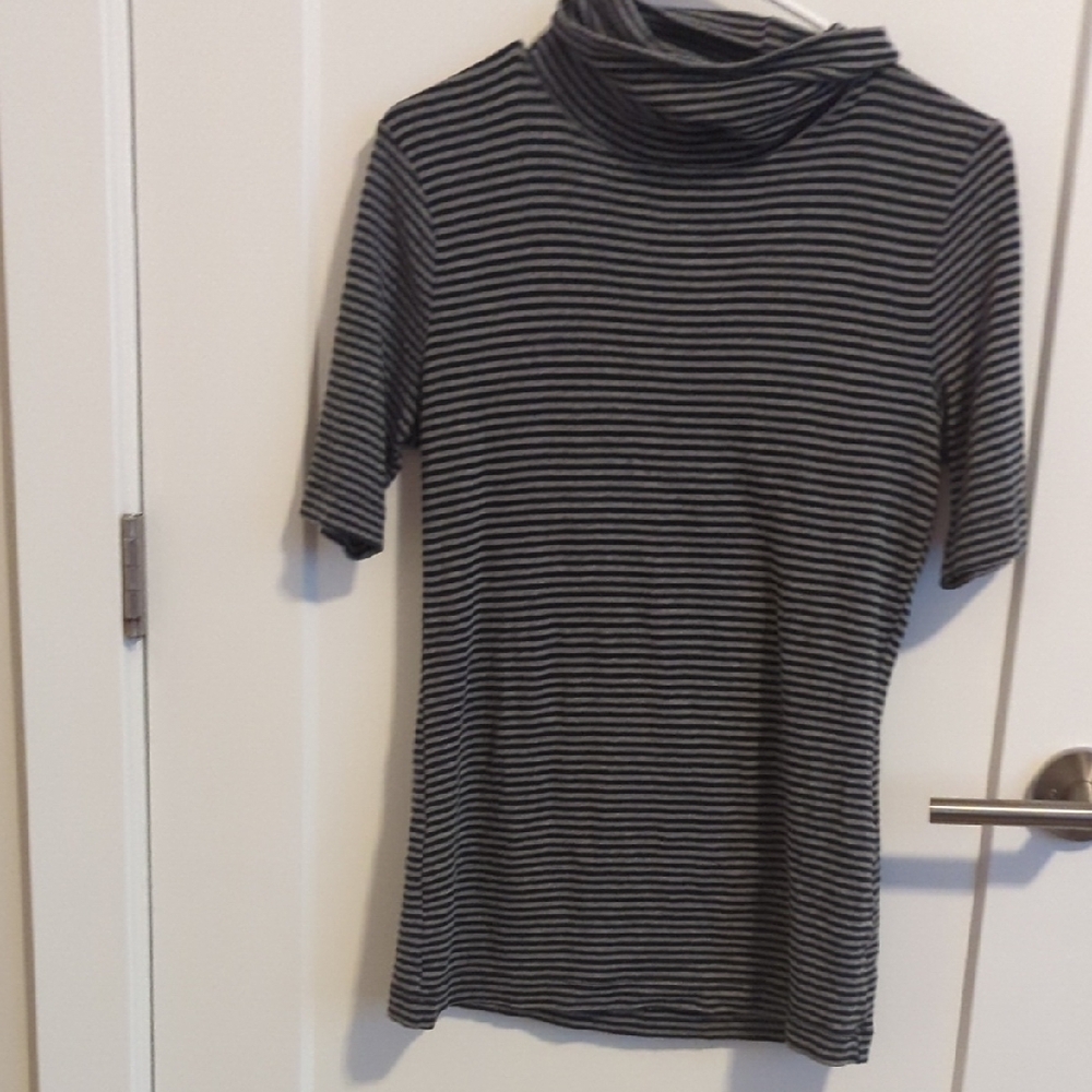 Striped Black and Gray Women's Top